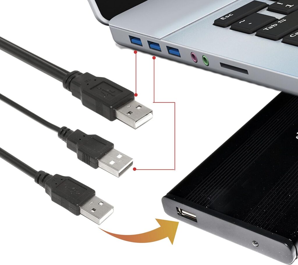USB 2.0 AM to 2×AM Y Splitter Cable 50 CM – Ultimate Best Dual USB Power/Data Cable Technotech Technologies
