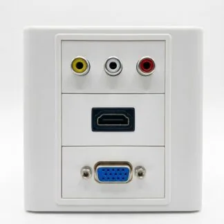 HDMI VGA 3AV Face Plate – 5 Port AV Wall Socket (RCA + VGA + HDMI)