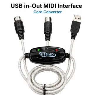 USB In-Out MIDI Interface Cable Converter – High-Speed Reliable USB to MIDI Adapter
