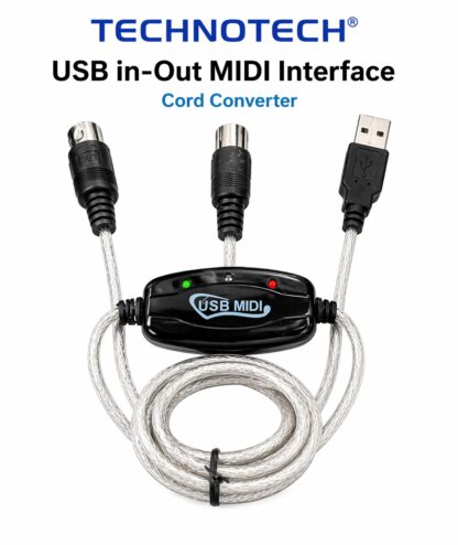 USB In-Out MIDI Interface Cable Converter – High-Speed Reliable USB to MIDI Adapter