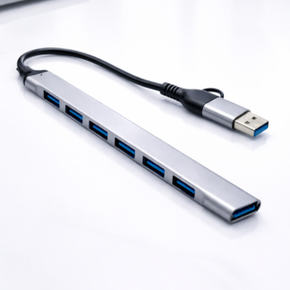 Type C + USB 3.0 7-PORT HIGH SPEED METAL HUB 30 CM