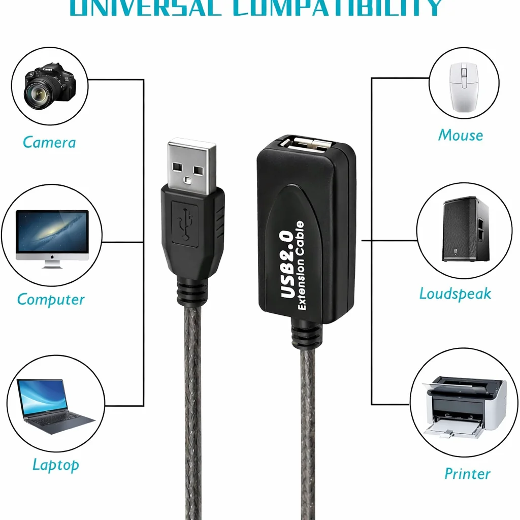 Technotech USB 2.0 Active Extension Cable 25 Meter with Mid Booster Technotech Technologies