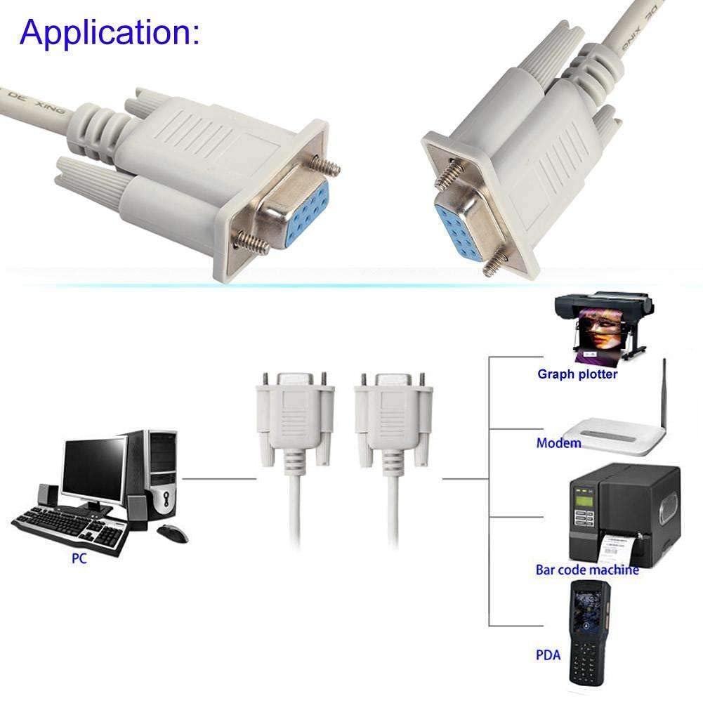 9 Pin Female to Female Cable 5 Meter – DB9 Serial Extension Cable Technotech Technologies