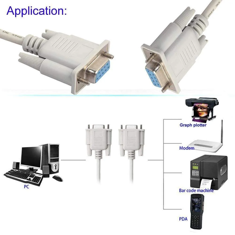 9 Pin Female to Female Cable 1.5 Meter – DB9 Serial Extension Cable Technotech Technologies